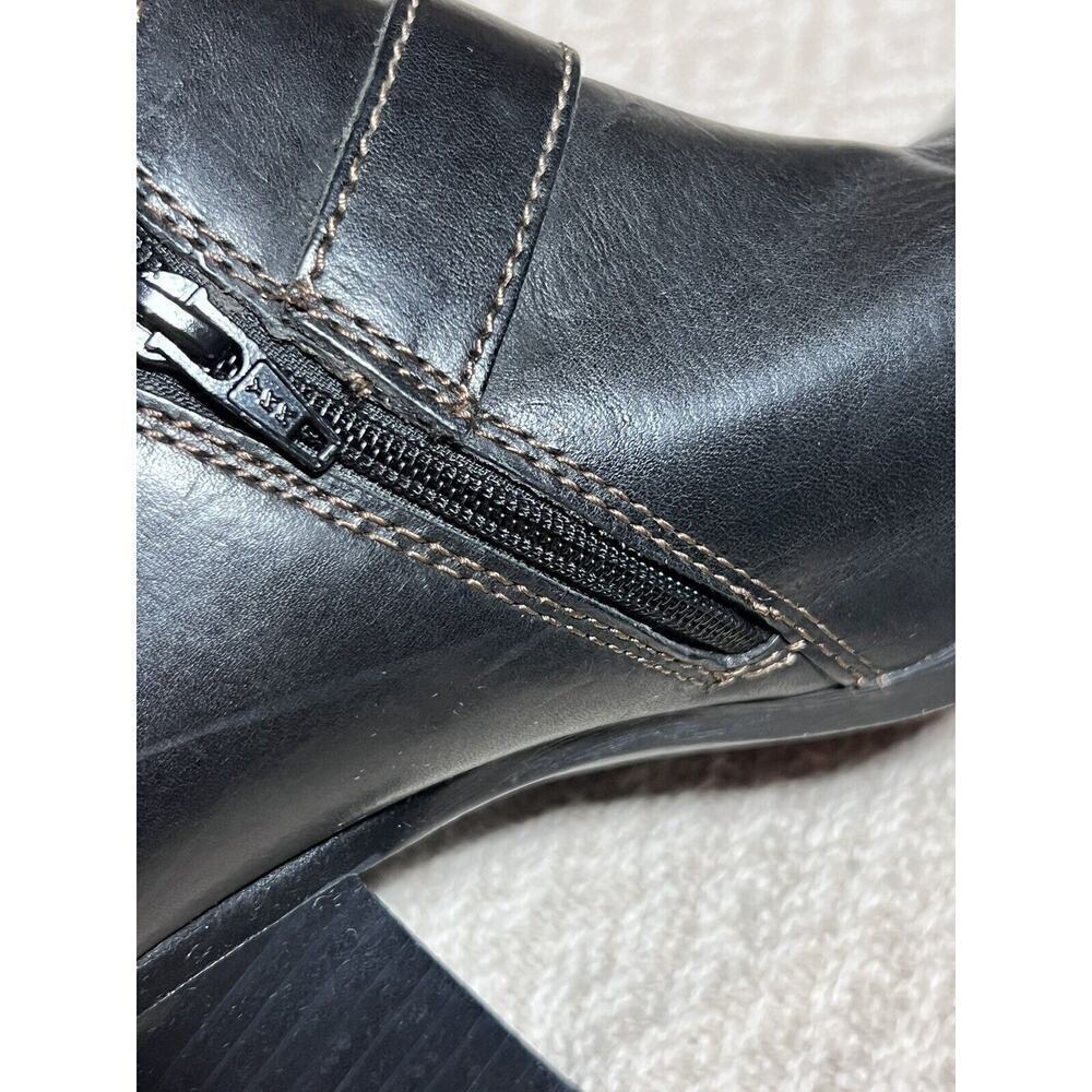 Sofft Size 8.5 M NELL Black Leather Ankle Boots Women Shoes Buckle Zipper Heels - Picture 7 of 8